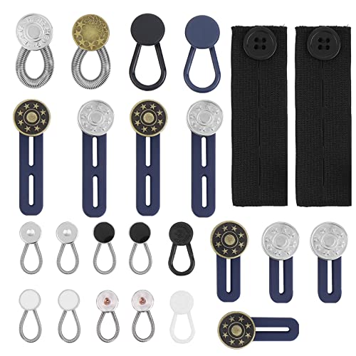 Lusofie 24 Stück Hosenknopf Verlängerung Extender Verstellbarer Knopf...