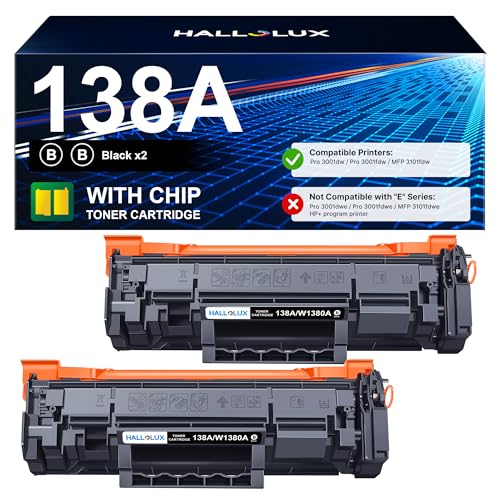 Toner HP 138A W1380A HALLOLUX noir pour imprimer vos rapports de télétravail sur Laserjet Pro 3001dw