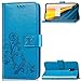 Produktbild Tosim OnePlus 7 / 6T Hülle Klappbar Leder, Brieftasche Handyhülle Klapphülle mit Kartenhalter Stossfest Lederhülle für OnePlus7 / Oneplus6T - TOSDA041476 Blau