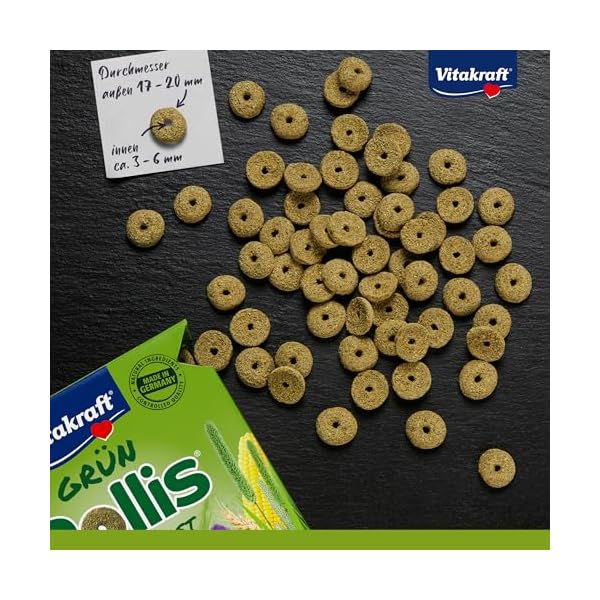 Vitakraft Grün Rollis, Knusperringe, Ergänzungsfutter für Nager, mit Luzerne und Wiesenlieschgras, unterstützen Verdauung und Zahnabrieb (1x 500g) – Bild 4