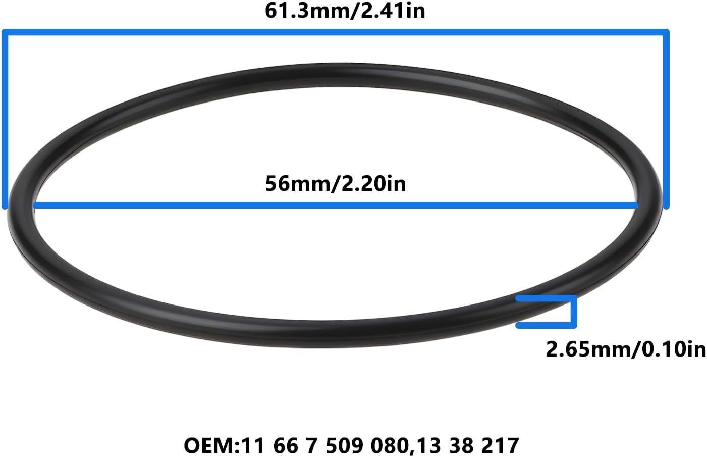 2Pcs Car Thermostat Seal 11 66 7 509 080 Compatible with OPEL Compatible with BMW 56x61.3x2.65mm