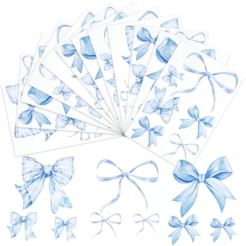 Calcomanías de pared azul con lazos 12 hojas 69 piezas miniatura 1