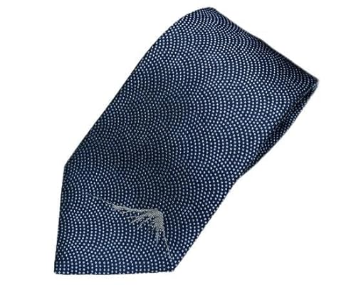 郡内織物「富士桜工房」シルクネクタイ 鮫小紋・富士山 紺