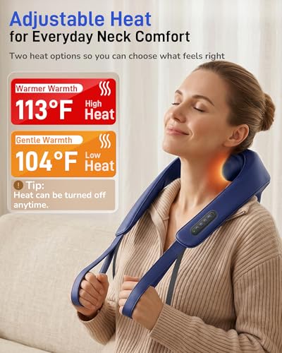 Musugy Electric Shiatsu Neck and Shoulder Massager with Heat, Deep Kneading — view 2