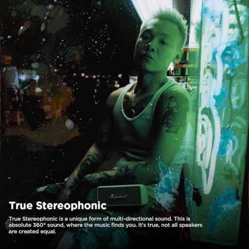 Image of Marshall Emberton III Compact Portable Bluetooth Speaker with 32+ Hours of Playtime, (360 Sound), Dust & Waterproof (IP67) - Cream.