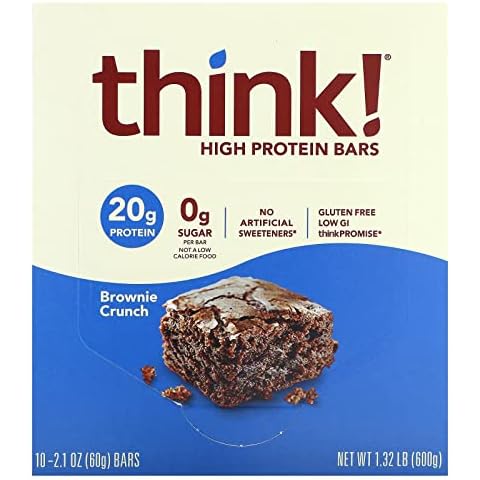 ThinkThin Protein Bars Brownie Crunch, 2.1 oz, 10 pk Cover