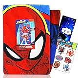Spiderman Beach Towel Bundle ~ Microfiber Spiderman Beach Towels for Boys Girls 27 x 54 Inches | Spiderman Pool Towel with Spiderman Tattoos and More (Spiderman Beach Accessories)