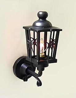 Cir-Kit Concepts Dollhouse Miniature 12v Coach Lamp, Ornate - Black