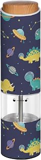 Space Dinosaur Electric Salt and Pepper Grinder Automatic Pepper Shakers | Battery Operated Mill with Adjustable Coarseness, One Hand Operation, Acrylic tag2 for tag3