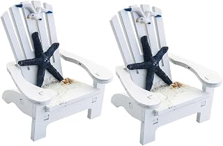 SECFOU 2 Pçs Mini Cadeira De Praia Decoração De Casa Mini Acessórios Para Bonecas Decoração De Artigos Para Casa Enfeite De Mesa Móveis De Madeira Deck Casa De Boneca Mesa De Praia Para