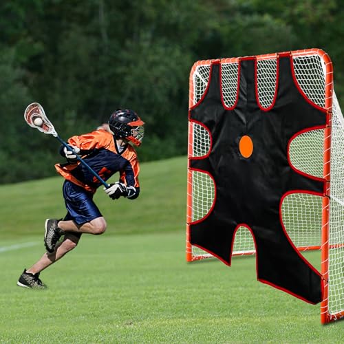 image for Gulfmore 6x6 FT Lacrosse Goal Target Portable Training Net with 9 Pitc