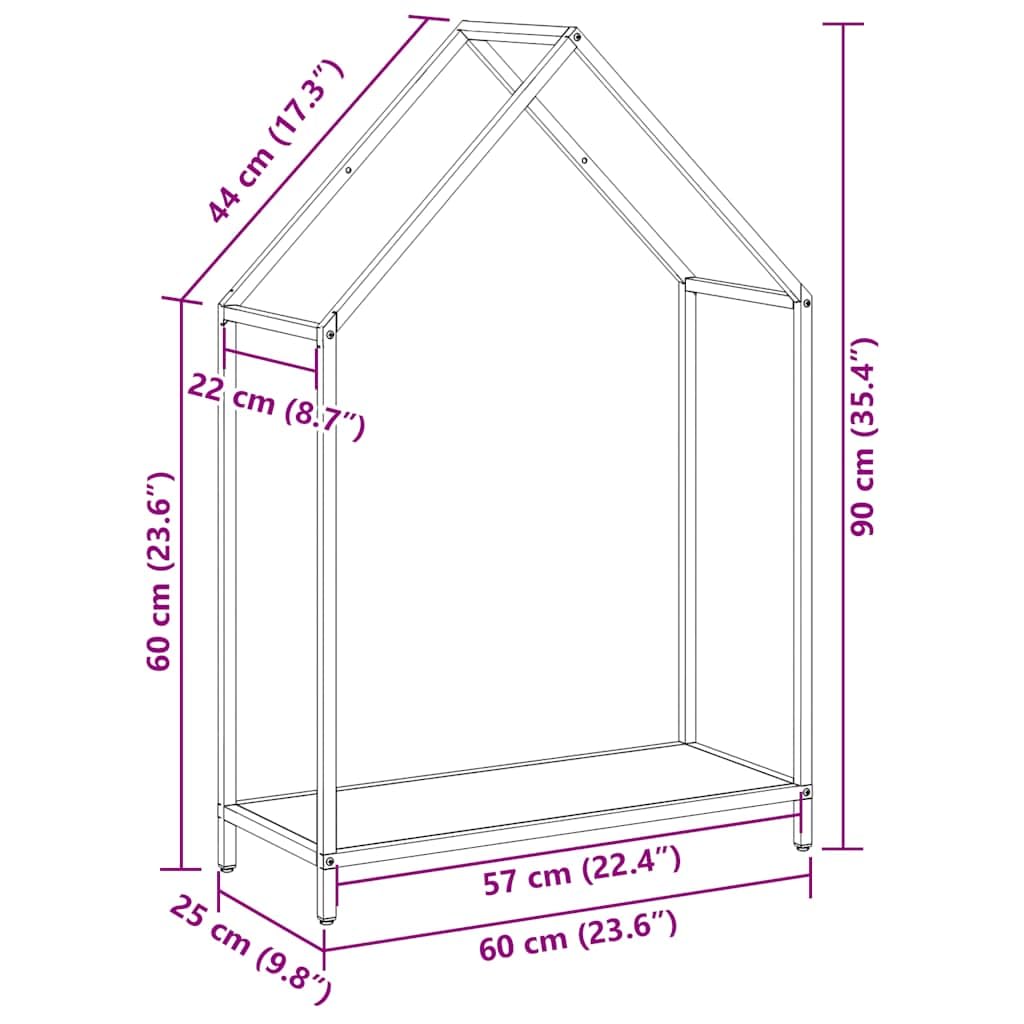 Brennholzregal Anthrazit 60x25x90 cm aus kaltgewalztem Stahl für stabile Holzlagerung im Innen- und Außenbereich mit großem Fassungsvermögen, einfacher Montage, geeignet für Wohnzimmer