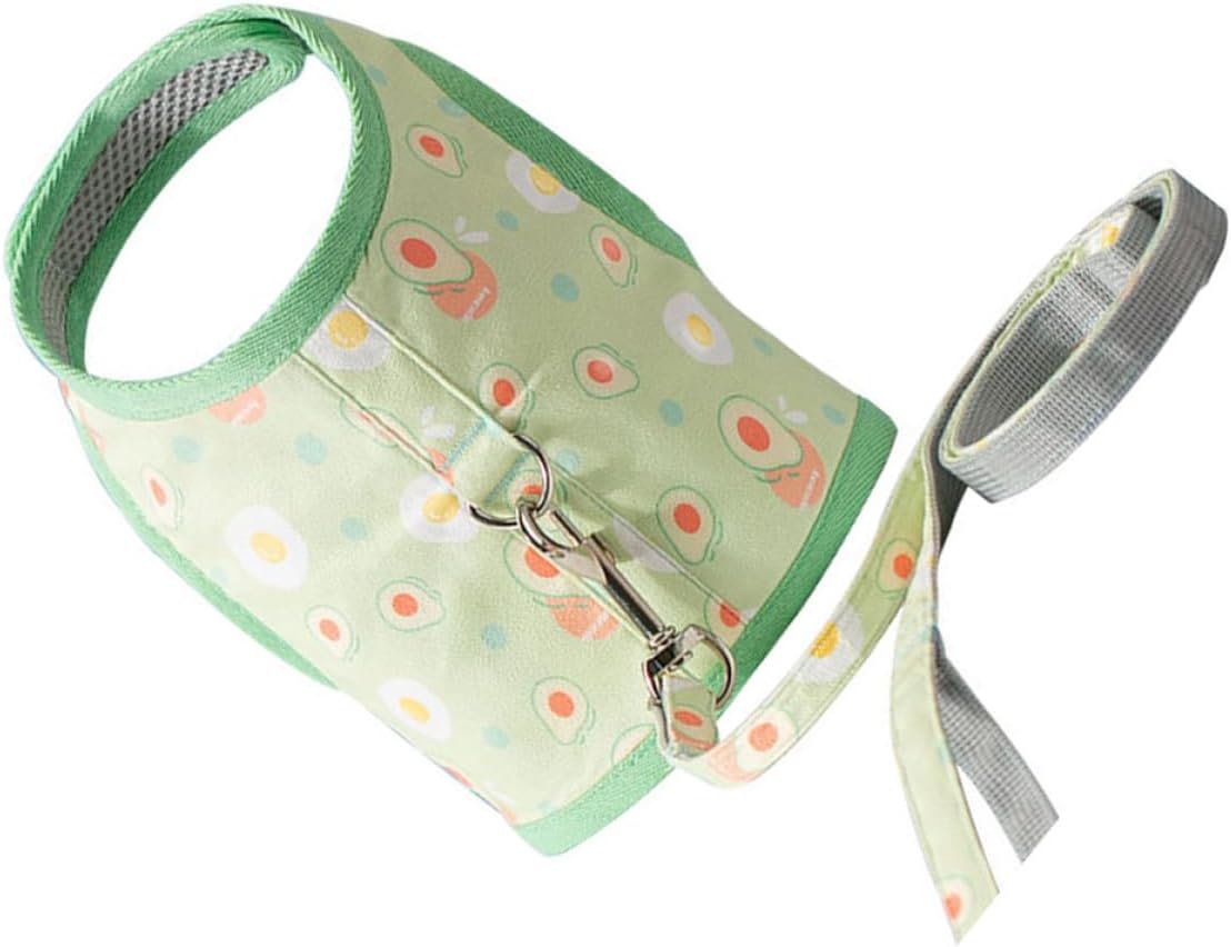 Cat Harness and Leash Avocado Pattern Breathable Mesh Vest Large Size for Cats 10-14 Lbs Outdoor Walking and Travel