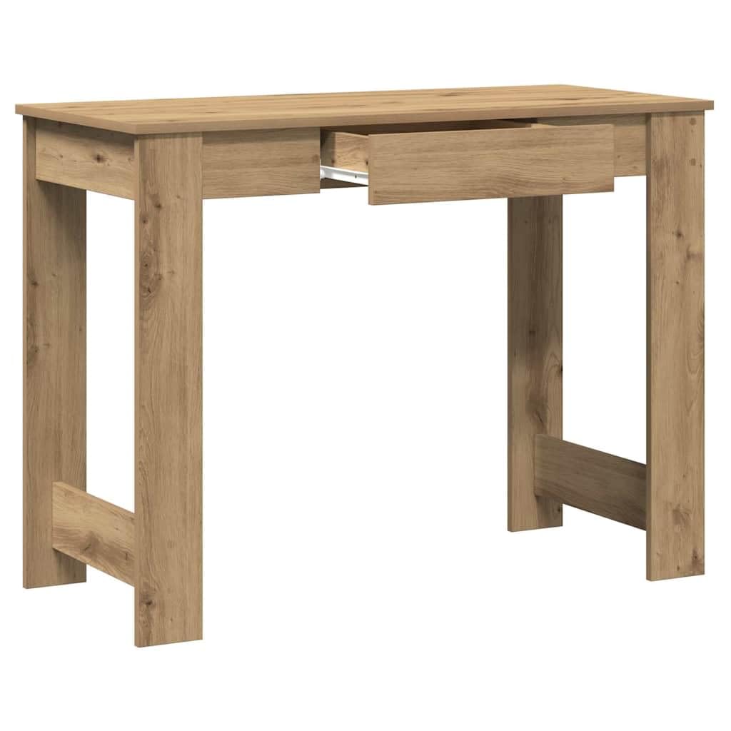 Hothingwell Biurko Inżynieryjne Drewno 100x45x75 cm Dąb | Gładka powierzchnia, odporna na wilgoć, duża przestrzeń do przechowywania, łatwa do czyszczenia, do salonu lub biura