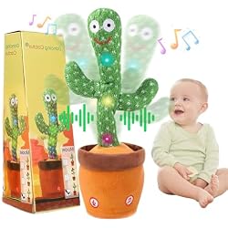 MILEGI Dancing Talking Cactus Baby Toy, Singing Mimicking Repeating Plush | Educational Interactive Toddler Toy, Repeat What You Say, Tummy Time Toys for Infant Boys Girls 1 Year Old