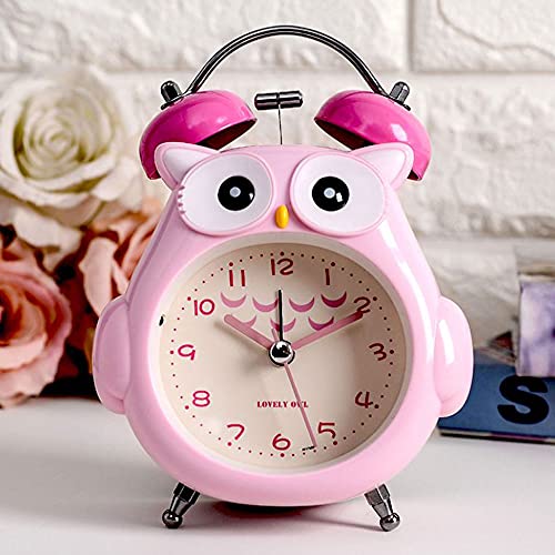 Kids Alarm Clock Cute Cartoon Owl Loud Bell Alarm Clock Non-Ticking Desk Clock With Night Light #TOP3