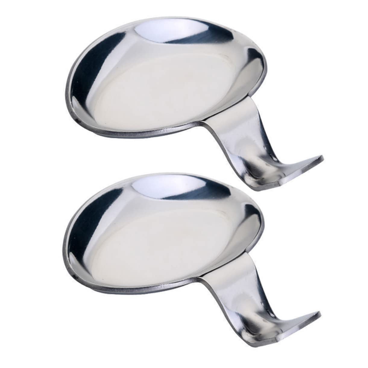CONGARTENO 2pcs Spoon Rest Spoon Holder for Stove Top Home Chopstick Rest Utensil Holders Decorative Chopstick Holder Condiment Dish Soy Sause Dish Japanese Pinch Dish Silver Stainless Steel