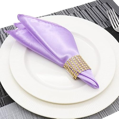 Silky Satin Cloth Napkins, Satin Cloth Napkins(Lavender,12PC-30 * 30cm)