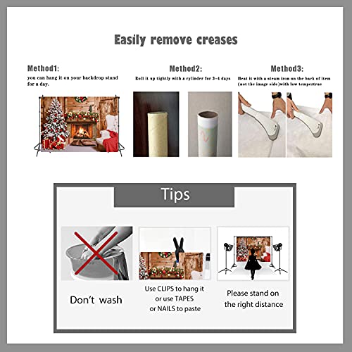 LTLYH 2,1 x 1,5 m Winter Weihnachten Foto Hintergrund Weihnachten Rustikal Kamin Holz Haus Dekoration Hintergrund Baby Kinder Party Dekorationen Portrait Kuchen Tisch Banner Foto Studio Requisiten 111 – Bild 6