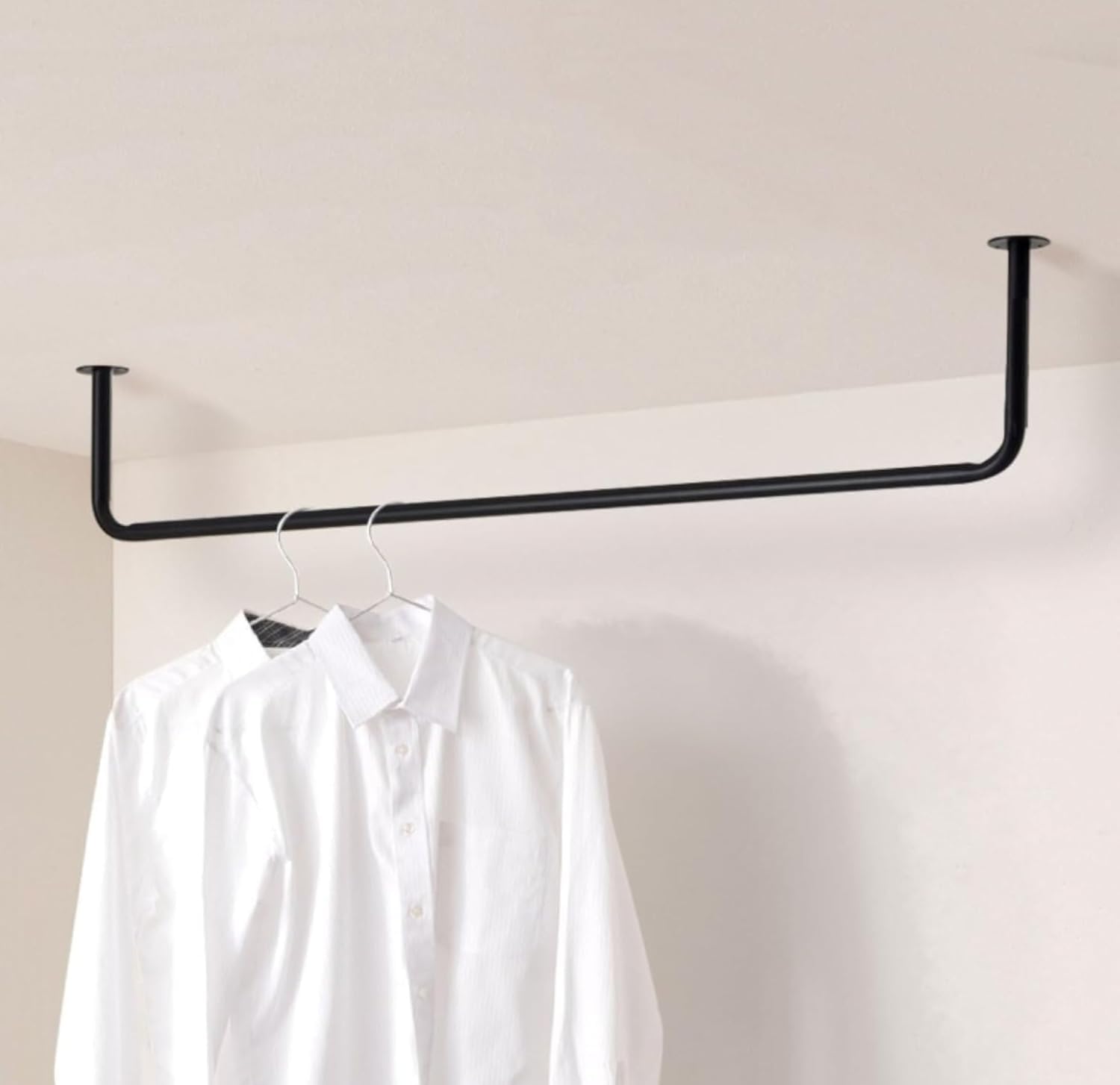 Amazon.co.jp : VesVas 耐荷重15kg 天井取付式ハンガーバー スチール製