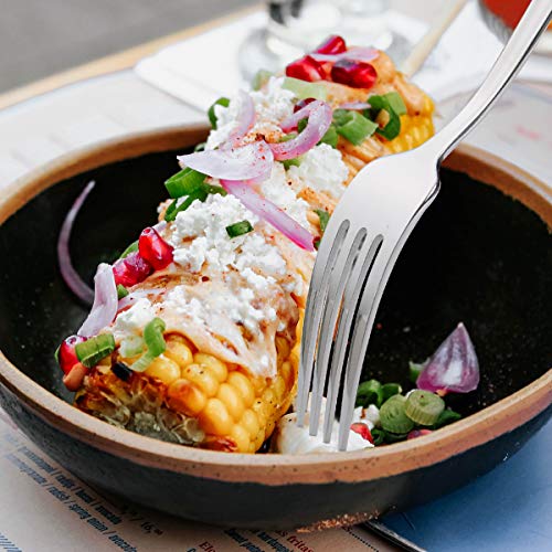 image for no bran 6-Piece Dinner Forks Set 4 Tines Table Fork Flatware Stainless