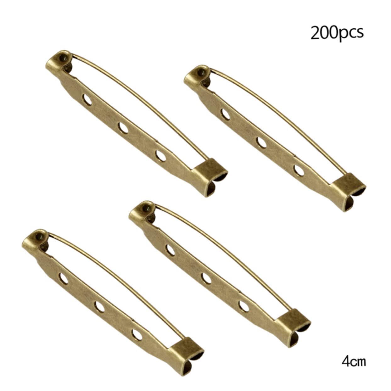 Homoyoyo 200Pcs Brooch Pin Backs with Three Holes Durable Safety Clasp for DIY Jewelry Making and Craft Projects Assortment