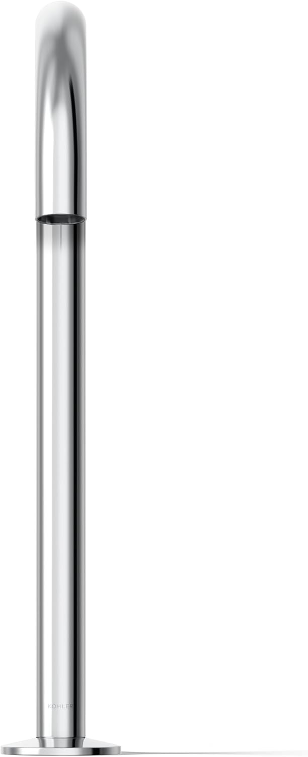 KOHLER K-77965-CP Components Bathroom Sink Faucet Spout, Tube Design, 1.2 GPM, Includes Metal Touch-Activated Drain with 1-1/4" Tailpiece, Modern Function, Polished Chrome