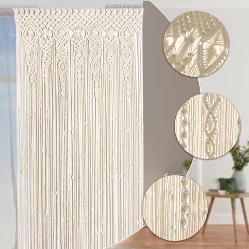 Rideaux de macramé en coton Gcroet rideau de chaîne suspendue décorative boho room - 5