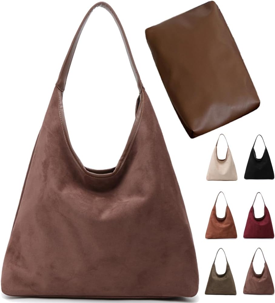 Brown Suede Bag Purses for Women Suede Purse Shoulder Bag Suede Tote Bag Brown Purse Perfect Valentine‘s Day Gift