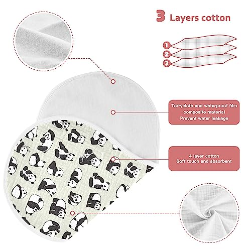 Panda Muslin Baby Burp Cloths - Super Absorbent and Soft Burping Rags - Cotton Burp Clothes Set for Boys and Girls, 2 Pack4