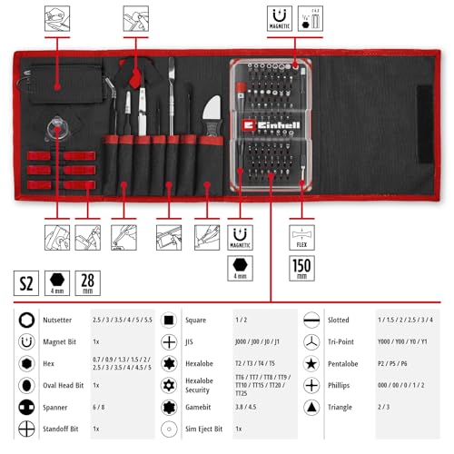Original Einhell 84-piece precision and electronics repair set (precision bits and sockets, screwdriver bit holder - Image 2