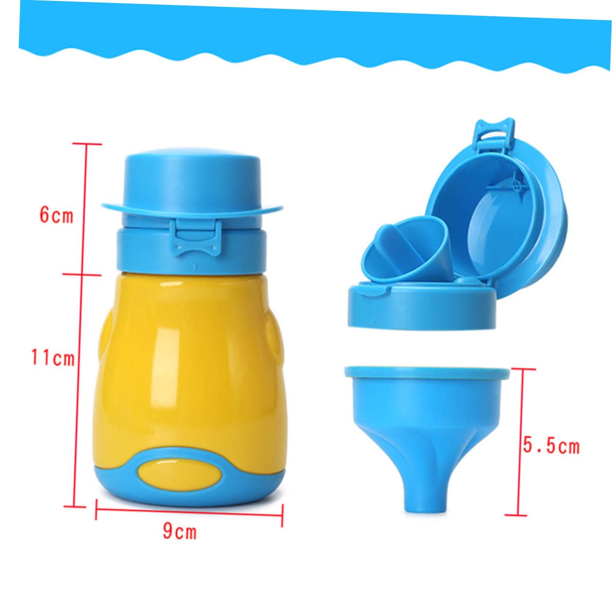 KOMBIUDA Seamless Portable Urinal for Toddlers Emergency Potty Bottle Compact Design for Boys Girls