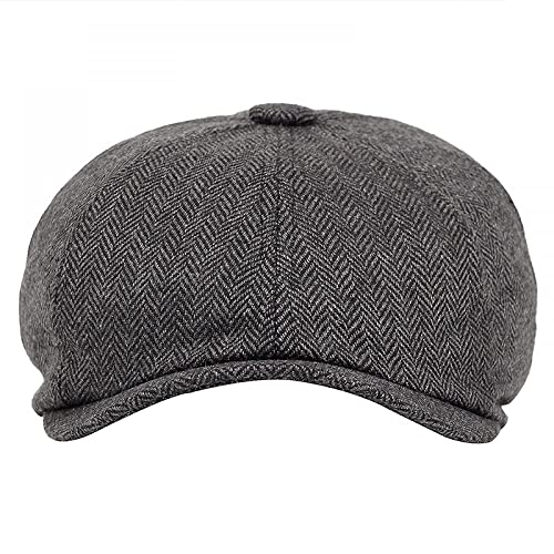 Goodern Goodern 1 Pack Men's Cotton Flat Cap Ivy Gatsby Newsboy Hat, Breathable Hat Beret Cap Cabbie Caps for Men Women