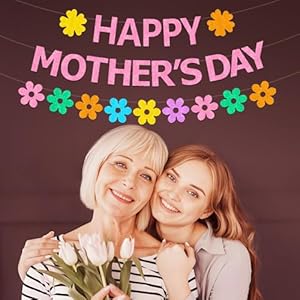 Docidayhappymothersdaybannerredglitterymomdaydecorationteapartygarlanddecorations Urban Country Home Decor Dociday happy mothers day banner red glittery mom day decoration tea party garland decorations urban country home decor