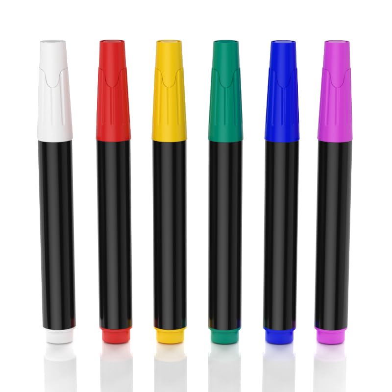 AITEE Low Odor Dry Erase Markers, Ultra Fine Pointed Tip, Clear Handwriting and Easy to Wipe Suitable for Fridge Calendars, Whiteboards, 6 Colors, 6