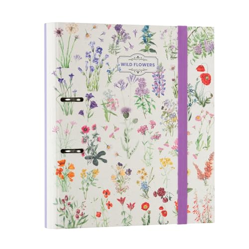 Grupo Erik Ring Binder A4 - Wild Flowers | 2 Ring Binder 10.6 x 12.6 inches - 27 x 32 cm | A4 Ring Binder Folder, Document Folder | Cute Stationery Gifts
