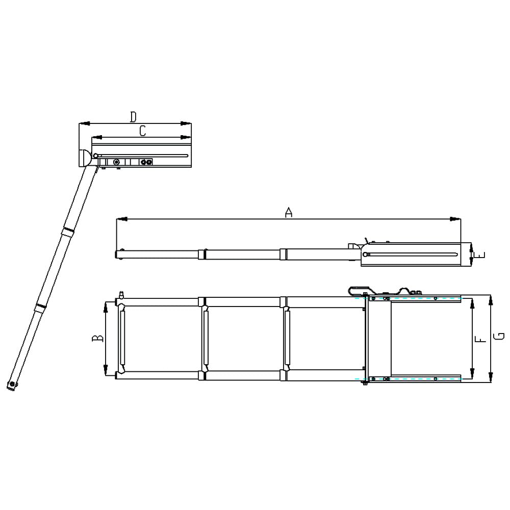 White Water B00351USL Marine 304 Stainless Steel Boat Under Platform Quick Release Ladder, 4 Step
