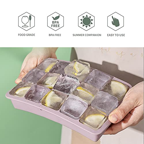 3 bandejas para cubitos de hielo de silicona con tapa miniatura 2