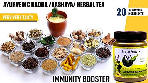 Image of HEALTHY PANDA Natural Desi Immunity Booster Kadha Made Of 20 Ayurvedic Ingredients Kashaya Powder, Herbal Tea, Sukku Coffee, Desi Kahwa 250 g (Pack Of 1)