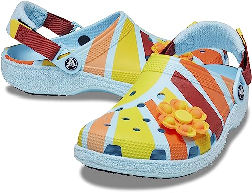 Image of Crocs Zen Garden Sensory Classic Slip Resistant Adjustable Terry Cloth Clog Arctic /Multi Men's 4, Women's 6 Medium