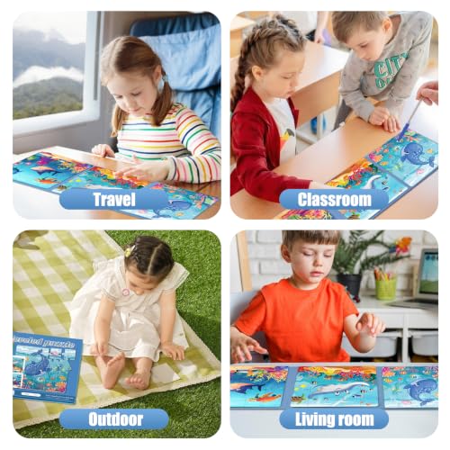 Image of Magnetic Puzzles for Toddlers 3-5 Toddler Puzzle Travel Toys (Sea)