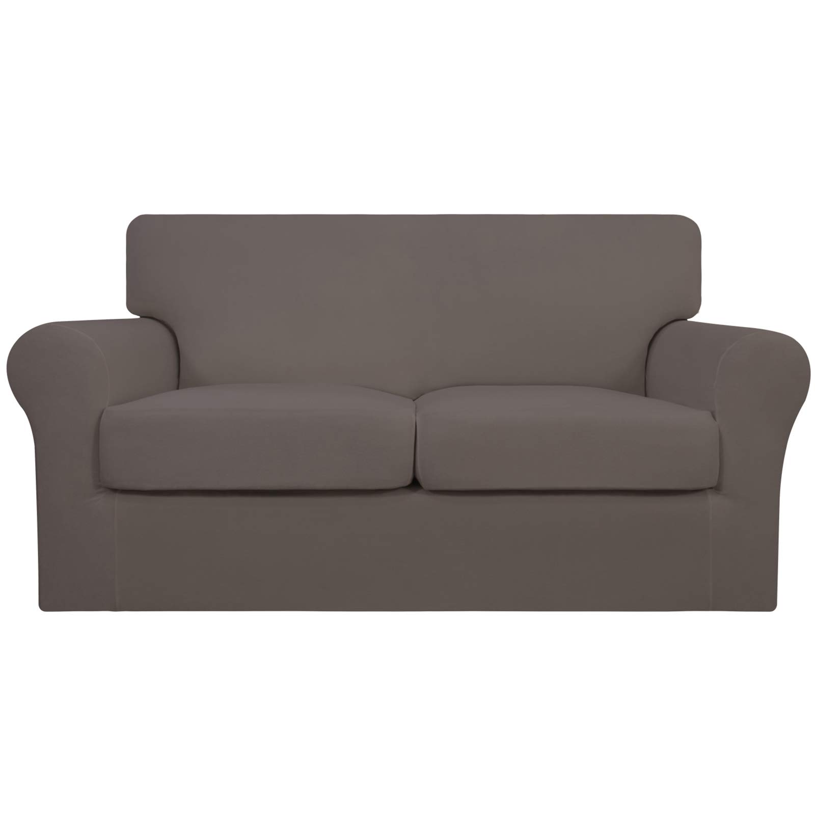 Easy-Going 3 Pieces Stretch Soft Couch Cover for Dogs - Washable Sofa Slipcover for 2 Separate Cushion Couch - Elastic Furniture Protector for Pets, Kids (Loveseat, Taupe, Medium)