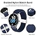 WOCCI 22mm Braided Nylon Watch Band for Men and Women, Quick Release, Silver Stainless Steel Buckle (Blue)