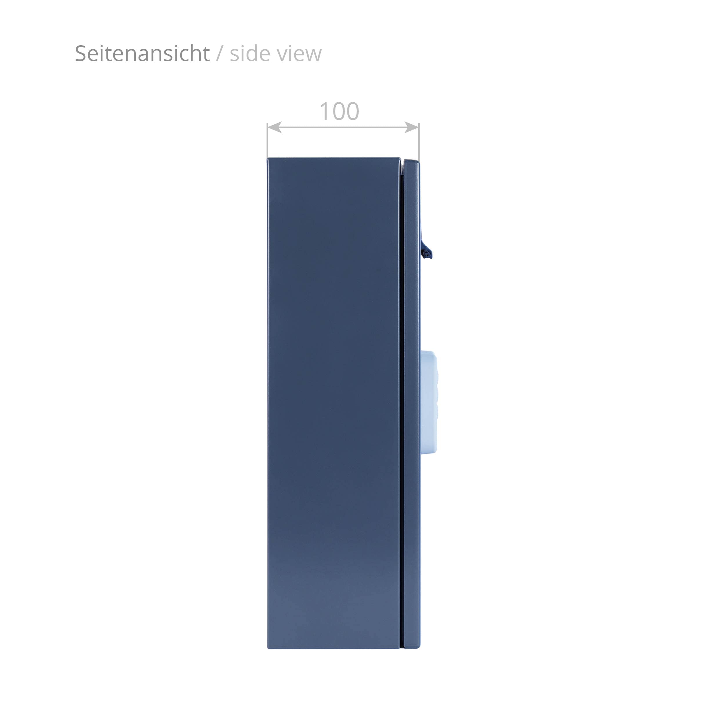 BURG Briefkasten mit elektronischem Zahlenschloss (Zahlencode/Codeschloss) RAL7016 Aufputz - ohne Schlüssel