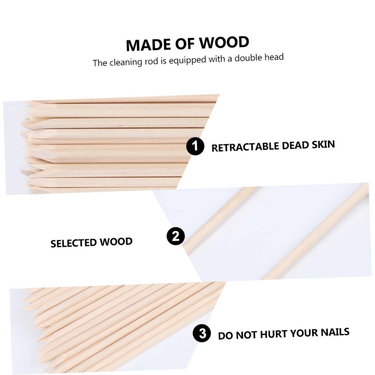 HAPINARY 50 Pack Fingernail Dead Skin Remover Orange Wood Stick Cuticle Pusher Cleaner Nail Art Tools