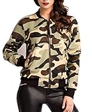 kurz Unbekannt Tarn-farbene Kurze Damen Jacke mit Rippbündchen Reißverschluss vorn Leistentaschen vorn Camouflage XL