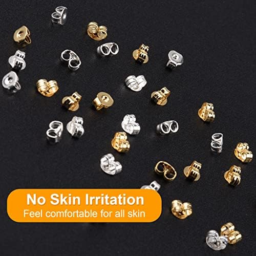 32 Pcs 16 Pairs Earring Backs Replacements 14K Gold Silver Butterfly ...