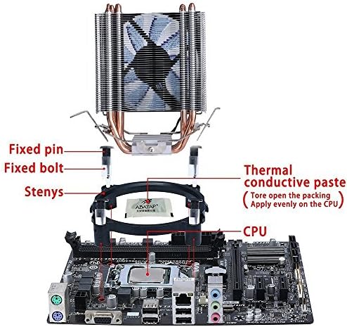 upHere 92mm CPU Cooler Silent with 4 Direct Contact Heatpipes, LED Blue(C92B)