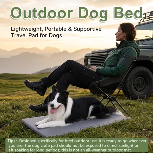 Image of Outdoor Small Dog Crate Pad Mat, Reversible Waterproof Wipeable Bed, 23x17 | Wipeable Kennel Beds Dog Sleeping for Small Pets, Waterproof, Outdoor, Anti-Slip, Suit for Travel, Trunk, Kennel, Dark Grey