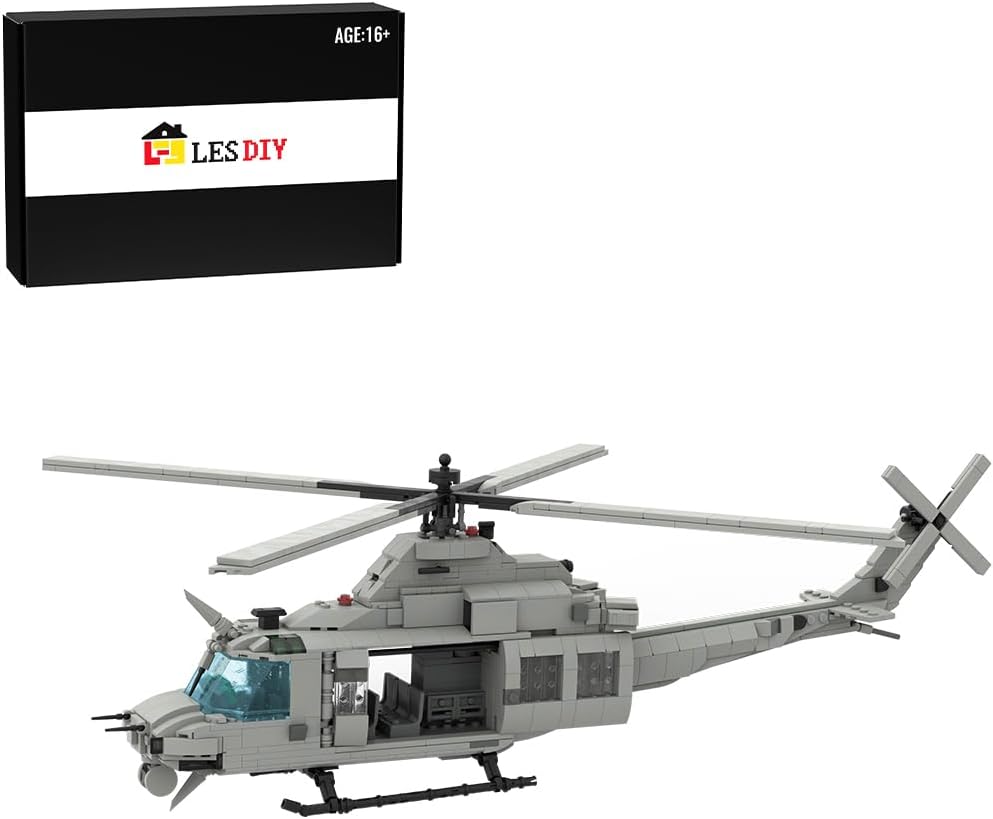 FunXylophy Bell UH-1Y Venom Helicopters Building Blocks Set, Collectible Military-Themed Model to Build and Display, Great Gift for Adult, MOC-141242 (1070 PCS)